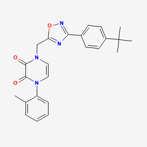 molecular formula C24H24N4O3 B2684200 1-((3-(4-(tert-butyl)phenyl)-1,2,4-oxadiazol-5-yl)methyl)-4-(o-tolyl)pyrazine-2,3(1H,4H)-dione CAS No. 1251698-19-7