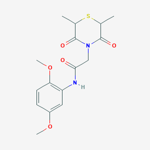molecular formula C16H20N2O5S B2684204 N-(2,5-二甲氧基苯基)-2-(2,6-二甲基-3,5-二氧代噻吩-4-基)乙酰胺 CAS No. 868215-55-8