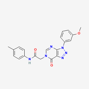 molecular formula C20H18N6O3 B2684217 2-(3-(3-methoxyphenyl)-7-oxo-3H-[1,2,3]triazolo[4,5-d]pyrimidin-6(7H)-yl)-N-(p-tolyl)acetamide CAS No. 847385-37-9