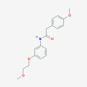 molecular formula C18H21NO4 B268422 N-[3-(2-methoxyethoxy)phenyl]-2-(4-methoxyphenyl)acetamide 