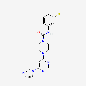 molecular formula C19H21N7OS B2684220 4-(6-(1H-imidazol-1-yl)pyrimidin-4-yl)-N-(3-(methylthio)phenyl)piperazine-1-carboxamide CAS No. 1170651-98-5