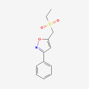 molecular formula C12H13NO3S B2684222 5-[(Ethylsulfonyl)methyl]-3-phenylisoxazole CAS No. 338962-45-1
