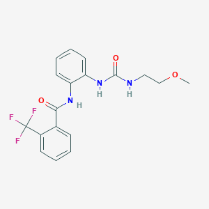 molecular formula C18H18F3N3O3 B2684224 N-(2-(3-(2-methoxyethyl)ureido)phenyl)-2-(trifluoromethyl)benzamide CAS No. 1203115-15-4