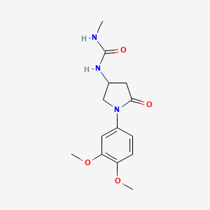 molecular formula C14H19N3O4 B2684231 1-(1-(3,4-Dimethoxyphenyl)-5-oxopyrrolidin-3-yl)-3-methylurea CAS No. 891115-32-5