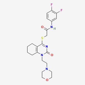 N-(3,4-difluorophenyl)-2-((1-(2-morpholinoethyl)-2-oxo-1,2,5,6,7,8-hexahydroquinazolin-4-yl)thio)acetamide