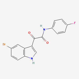 molecular formula C16H10BrFN2O2 B2684249 N1-(4-氟苯基)-2-(5-溴-1H-吲哚-3-基)-2-氧代乙酰胺 CAS No. 256458-69-2