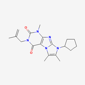 molecular formula C19H25N5O2 B2684251 6-Cyclopentyl-4,7,8-trimethyl-2-(2-methylprop-2-enyl)purino[7,8-a]imidazole-1,3-dione CAS No. 887672-12-0