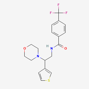 molecular formula C18H19F3N2O2S B2684254 N-(2-吗啉基-2-(噻吩-3-基)乙基)-4-(三氟甲基)苯酰胺 CAS No. 946272-24-8