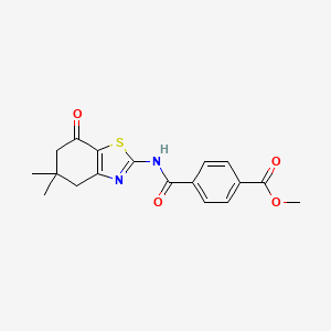 molecular formula C18H18N2O4S B2684257 Methyl 4-((5,5-dimethyl-7-oxo-4,5,6,7-tetrahydrobenzo[d]thiazol-2-yl)carbamoyl)benzoate CAS No. 684232-04-0