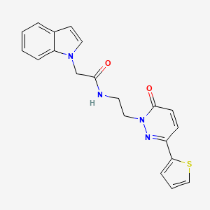 2-(1H-indol-1-yl)-N-(2-(6-oxo-3-(thiophen-2-yl)pyridazin-1(6H)-yl)ethyl)acetamide