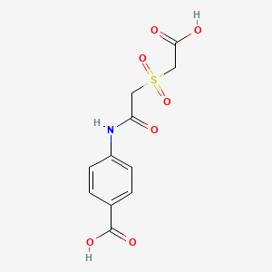 molecular formula C11H11NO7S B2684263 4-[[2-(carboxymethylsulfonyl)acetyl]amino]benzoic Acid CAS No. 344264-80-8