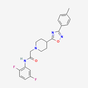 molecular formula C22H22F2N4O2 B2684264 N-(2,5-difluorophenyl)-2-{4-[3-(4-methylphenyl)-1,2,4-oxadiazol-5-yl]piperidin-1-yl}acetamide CAS No. 1251630-77-9
