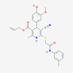 Allyl 5-cyano-4-(4-hydroxy-3-methoxyphenyl)-2-methyl-6-((2-oxo-2-(m-tolylamino)ethyl)thio)-1,4-dihydropyridine-3-carboxylate