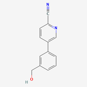 molecular formula C13H10N2O B2684269 5-[3-(羟甲基)苯基]-2-吡啶基甲腈 CAS No. 1349715-66-7