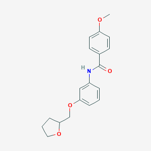 molecular formula C19H21NO4 B268427 4-methoxy-N-[3-(tetrahydro-2-furanylmethoxy)phenyl]benzamide 