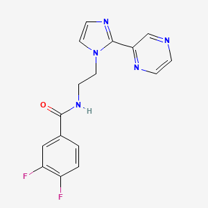 3,4-difluoro-N-(2-(2-(pyrazin-2-yl)-1H-imidazol-1-yl)ethyl)benzamide