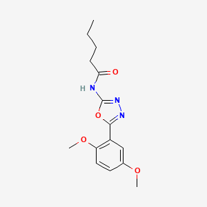 molecular formula C15H19N3O4 B2684284 N-(5-(2,5-dimethoxyphenyl)-1,3,4-oxadiazol-2-yl)pentanamide CAS No. 952891-17-7