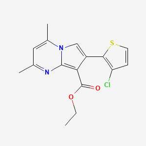 molecular formula C16H15ClN2O2S B2684297 Ethyl 7-(3-chloro-2-thienyl)-2,4-dimethylpyrrolo[1,2-a]pyrimidine-8-carboxylate CAS No. 477859-11-3