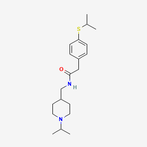 molecular formula C20H32N2OS B2684302 N-((1-异丙基哌啶-4-基)甲基)-2-(4-(异丙硫基)苯基)乙酰胺 CAS No. 1209618-58-5