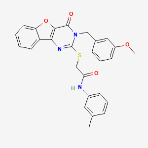 2-{[3-(3-methoxybenzyl)-4-oxo-3,4-dihydro[1]benzofuro[3,2-d]pyrimidin-2-yl]sulfanyl}-N-(3-methylphenyl)acetamide