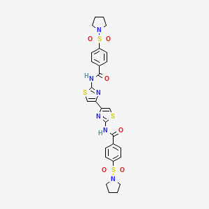 4-pyrrolidin-1-ylsulfonyl-N-[4-[2-[(4-pyrrolidin-1-ylsulfonylbenzoyl)amino]-1,3-thiazol-4-yl]-1,3-thiazol-2-yl]benzamide