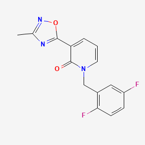 molecular formula C15H11F2N3O2 B2684329 1-(2,5-difluorobenzyl)-3-(3-methyl-1,2,4-oxadiazol-5-yl)pyridin-2(1H)-one CAS No. 1396637-40-3