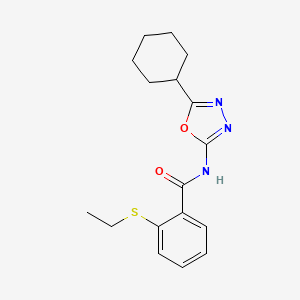 molecular formula C17H21N3O2S B2684330 N-(5-cyclohexyl-1,3,4-oxadiazol-2-yl)-2-(ethylthio)benzamide CAS No. 922105-86-0