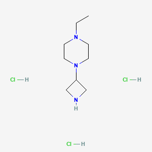 molecular formula C9H22Cl3N3 B2684334 1-(Azetidin-3-yl)-4-ethylpiperazine trihydrochloride CAS No. 2138272-65-6