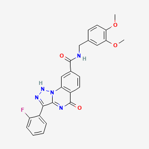 B2684337 N-(3,4-dimethoxybenzyl)-3-(2-fluorophenyl)-5-oxo-4,5-dihydro-[1,2,3]triazolo[1,5-a]quinazoline-8-carboxamide CAS No. 1031596-10-7