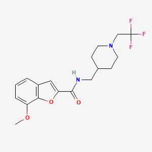 7-Methoxy-N-[[1-(2,2,2-trifluoroethyl)piperidin-4-yl]methyl]-1-benzofuran-2-carboxamide
