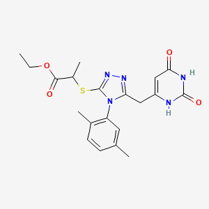 ethyl 2-[[4-(2,5-dimethylphenyl)-5-[(2,4-dioxo-1H-pyrimidin-6-yl)methyl]-1,2,4-triazol-3-yl]sulfanyl]propanoate