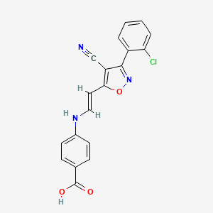 molecular formula C19H12ClN3O3 B2684346 4-({2-[3-(2-氯苯基)-4-氰基-5-异噁唑基]乙烯基}氨基)苯甲酸 CAS No. 320424-92-8