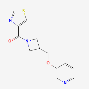 molecular formula C13H13N3O2S B2684354 [3-(Pyridin-3-yloxymethyl)azetidin-1-yl]-(1,3-thiazol-4-yl)methanone CAS No. 2379978-40-0