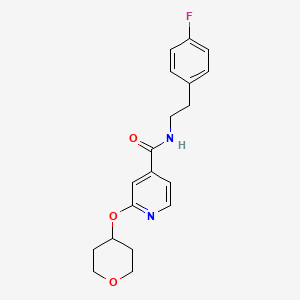 molecular formula C19H21FN2O3 B2684359 N-(4-氟苄基)-2-((四氢-2H-吡喃-4-基)氧基)异吡啶甲酰胺 CAS No. 2034447-66-8