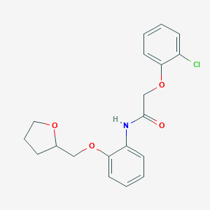 molecular formula C19H20ClNO4 B268436 2-(2-chlorophenoxy)-N-[2-(tetrahydro-2-furanylmethoxy)phenyl]acetamide 