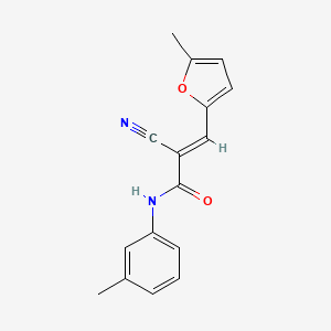 molecular formula C16H14N2O2 B2684360 (2E)-2-氰基-3-(5-甲基呋喃-2-基)-N-(3-甲基苯基)丙-2-烯酰胺 CAS No. 327075-36-5