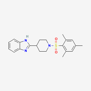 molecular formula C21H25N3O2S B2684362 2-[1-(Mesitylsulfonyl)-4-piperidinyl]-1H-benzimidazole CAS No. 605629-37-6