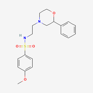 molecular formula C19H24N2O4S B2684363 4-甲氧基-N-(2-(2-苯基吗啉基)乙基)苯磺酰胺 CAS No. 954048-38-5