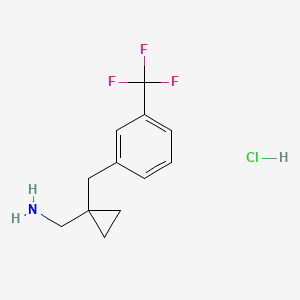 molecular formula C12H15ClF3N B2684364 1-[3-(Trifluoromethyl)benzyl]cyclopropyl-methanamine hydrochloride CAS No. 1439898-05-1