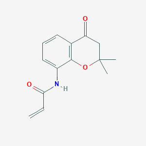 molecular formula C14H15NO3 B2684366 N-(2,2-Dimethyl-4-oxo-3H-chromen-8-yl)prop-2-enamide CAS No. 2361656-89-3
