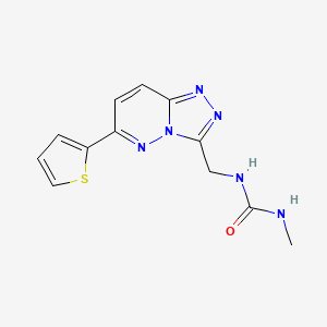 molecular formula C12H12N6OS B2684372 1-Methyl-3-((6-(thiophen-2-yl)-[1,2,4]triazolo[4,3-b]pyridazin-3-yl)methyl)urea CAS No. 1904020-55-8