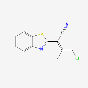 molecular formula C12H9ClN2S B2684379 2-(1,3-Benzothiazol-2-yl)-4-chloro-3-methylbut-2-enenitrile CAS No. 735342-48-0