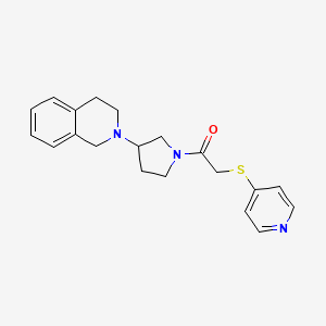 molecular formula C20H23N3OS B2684391 1-(3-(3,4-二氢异喹啉-2(1H)-基)吡咯啉-1-基)-2-(吡啶-4-基硫)乙酮 CAS No. 2034486-96-7