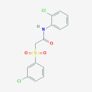 N-(2-chlorophenyl)-2-[(3-chlorophenyl)sulfonyl]acetamide