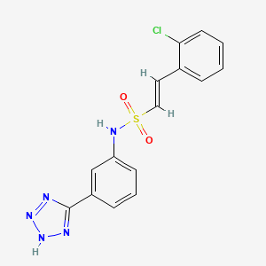 molecular formula C15H12ClN5O2S B2684394 (E)-2-(2-Chlorophenyl)-N-[3-(2H-tetrazol-5-yl)phenyl]ethenesulfonamide CAS No. 1445765-96-7