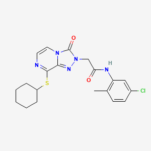 molecular formula C20H22ClN5O2S B2684396 N-(5-chloro-2-methylphenyl)-2-(8-(cyclohexylthio)-3-oxo-[1,2,4]triazolo[4,3-a]pyrazin-2(3H)-yl)acetamide CAS No. 1251697-70-7