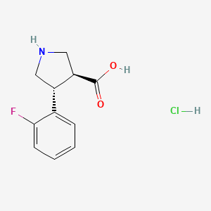 (3S,4R)-4-(2-Fluorophenyl)pyrrolidine-3-carboxylic acid;hydrochloride