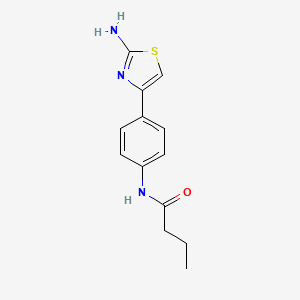 molecular formula C13H15N3OS B2684401 N-[4-(2-amino-1,3-thiazol-4-yl)phenyl]butanamide CAS No. 498568-74-4