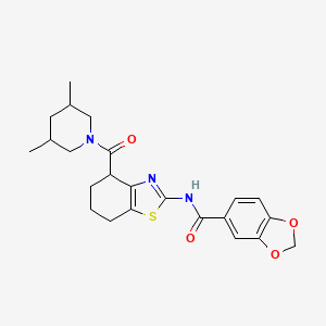 N-(4-(3,5-dimethylpiperidine-1-carbonyl)-4,5,6,7-tetrahydrobenzo[d]thiazol-2-yl)benzo[d][1,3]dioxole-5-carboxamide