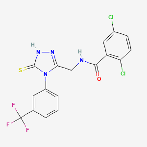 2,5-dichloro-N-[[5-sulfanylidene-4-[3-(trifluoromethyl)phenyl]-1H-1,2,4-triazol-3-yl]methyl]benzamide